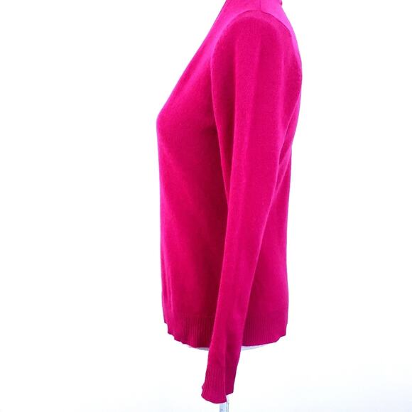 Ann Taylor Fact 100% Cashmere Sweater Pink Vneck MP Medium Petite Top Shirt - Picture 4 of 8